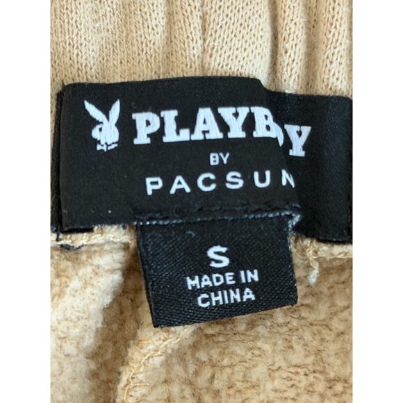 Playboy by Pacsun Sweatpants Mens Size Small Beige Jogger Casual Hugh Hefner - Picture 5 of 11